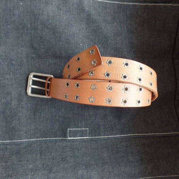 Free People Star Belt VIRGO Grommet Leather Color: Cognac M/L NWOT - Picture 6 of 9